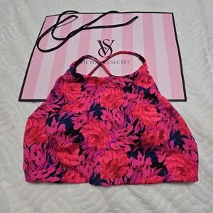 VICTORIA SECRET Power Lounging EveryDay Errands Sports Bra. Floral. Size L